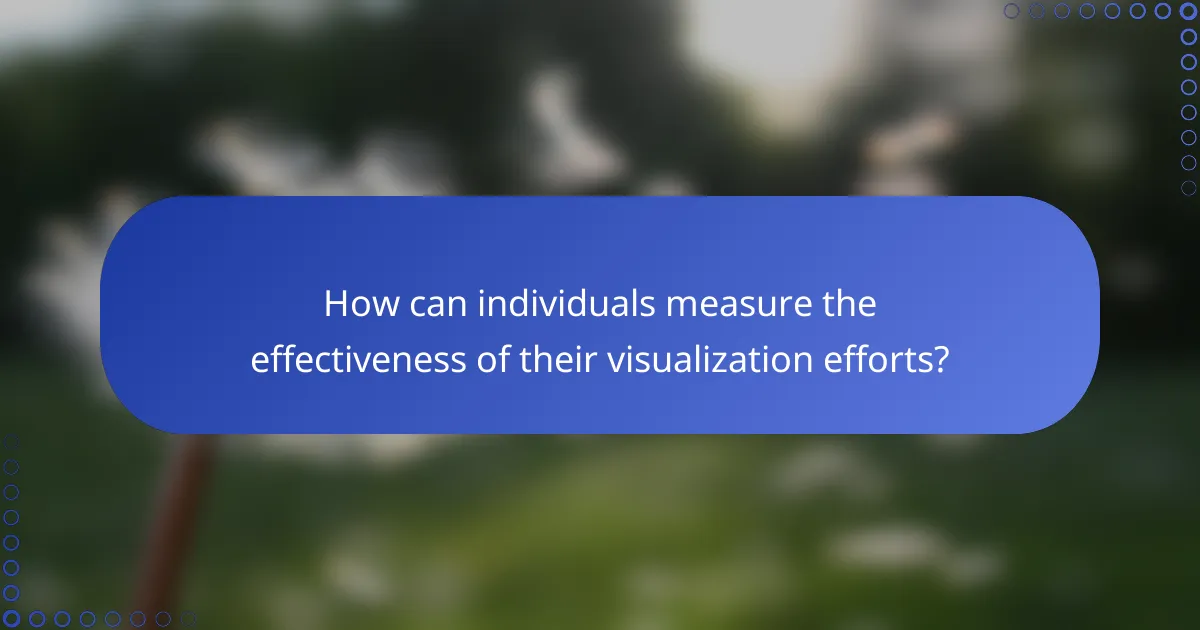 How can individuals measure the effectiveness of their visualization efforts?