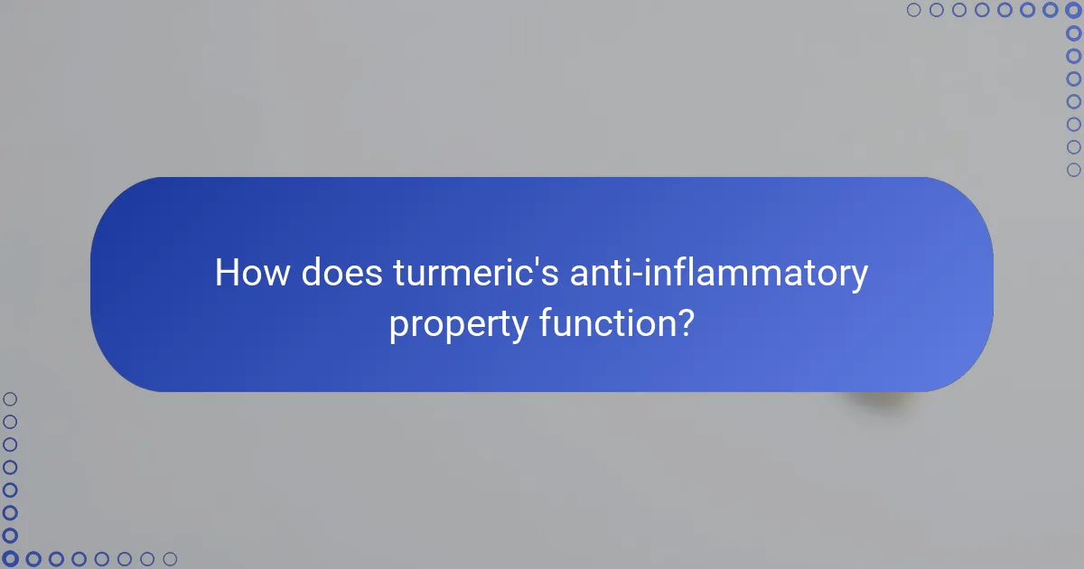 How does turmeric's anti-inflammatory property function?